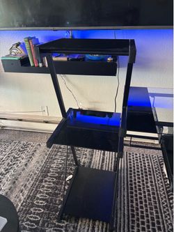 Glass Desk With  Shelves