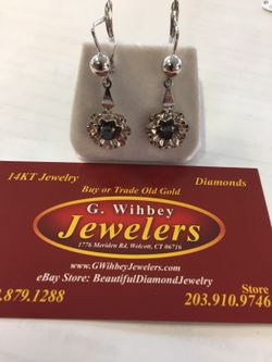18 Kt gold & black diamond earrings
