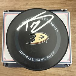 Trevor Zegras Autographed Puck