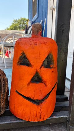 Wood carved pumpkin’s