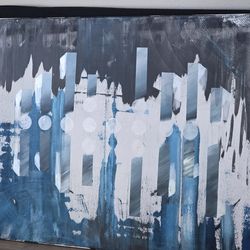 Blue Empire - Sound Wave City, 2025, Acrylic, 36 x 48
