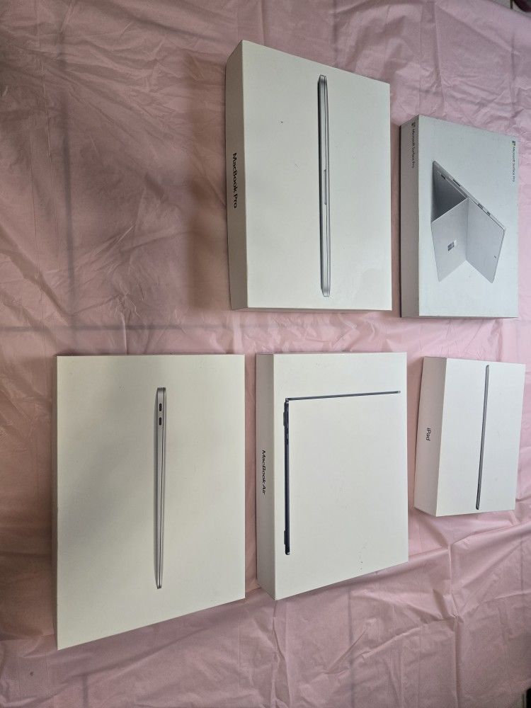 MacBook Air, MacBook Pro, IPad and Surface Pro Boxes