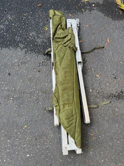 Vintage Military Style Aluminum Folding Cot