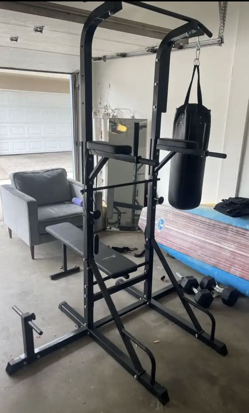 Multi Function Workout Station With Punching Bag
