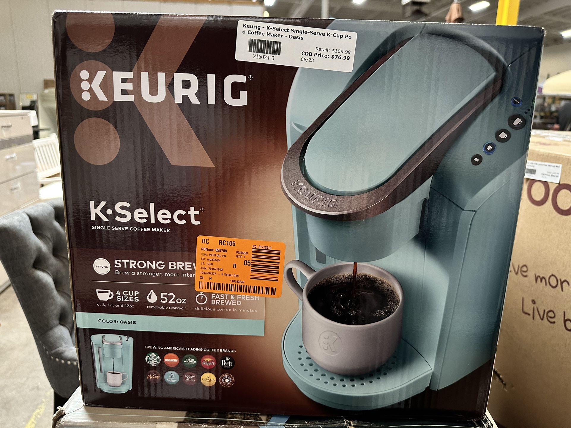 Keurig K Select Single Serve K Cup Po d Coffee Maker Oasis for