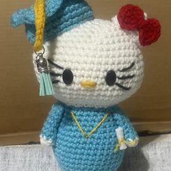 Teal Hello Kitty Graduation Handmade