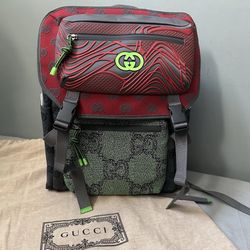 Gucci GG Allover Nylon Backpack Authentic 