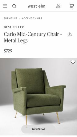 West Elm Carlo Mid-Century Chair - Metal Legs