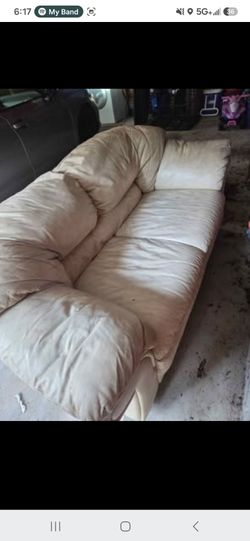 Leather love seat