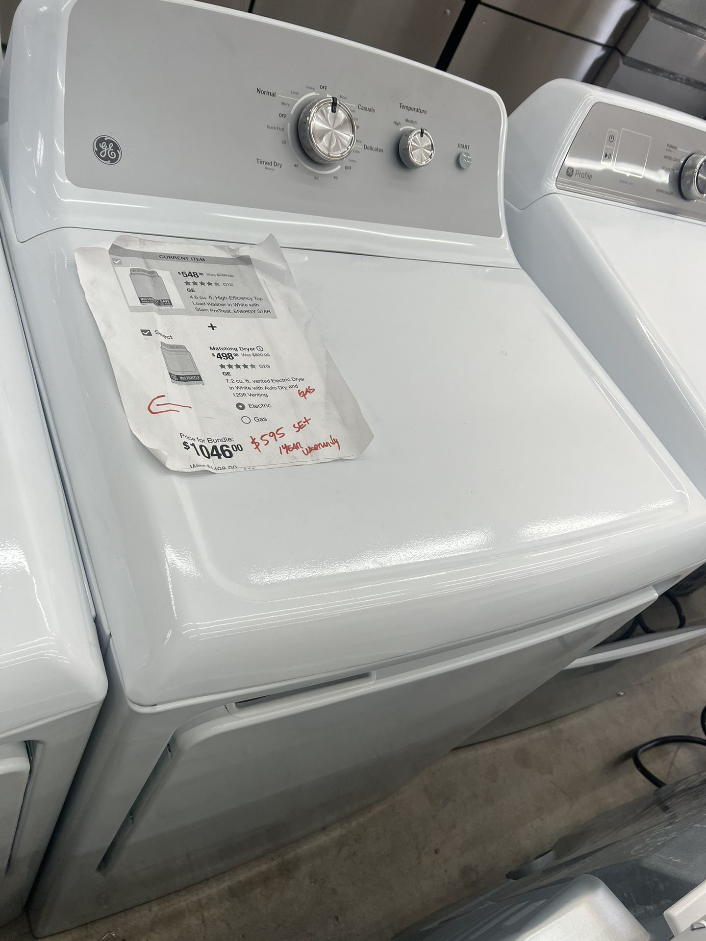 GE Matching Dryer Gas