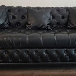 Genuine Leather Sofas, Black 