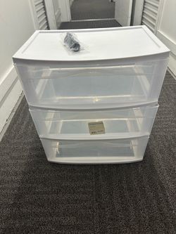 3 Drawer Wide Cart White - Brightroom