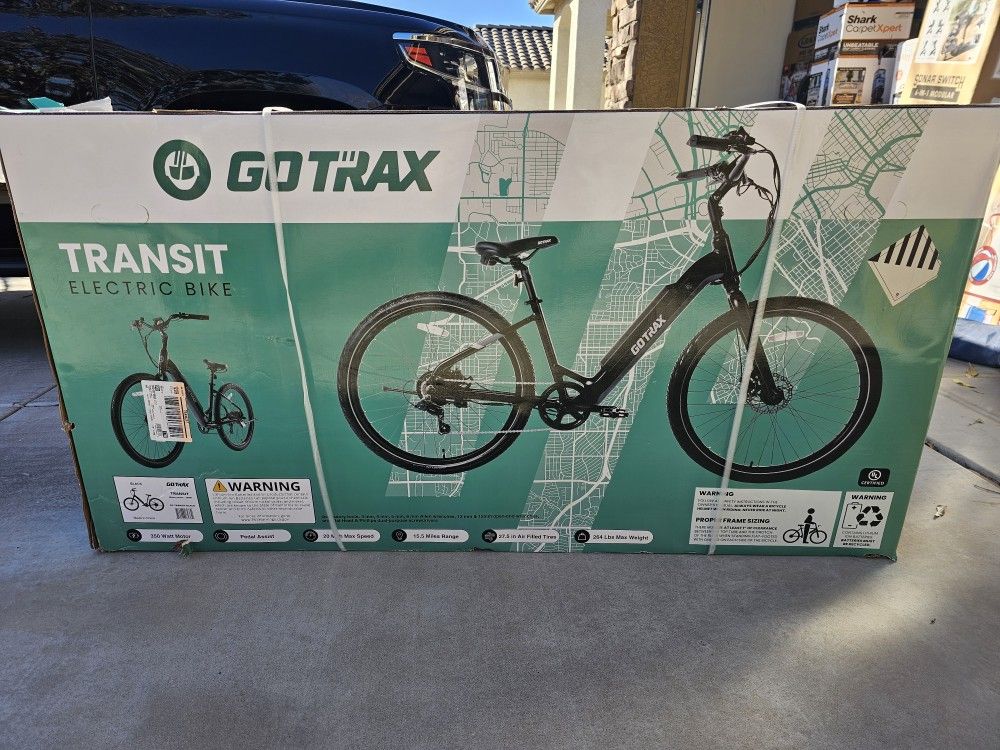 GOTRAX Transit 27.5" Shimano 7 Speed Hybrid Electric Bike,350W 36V 20mph, Step Through,Black,Adult