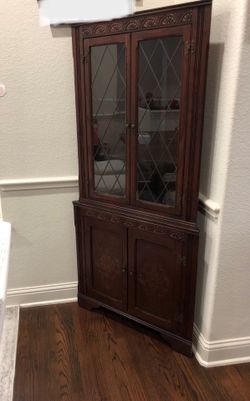 Corner Cabinet with Glass Doors