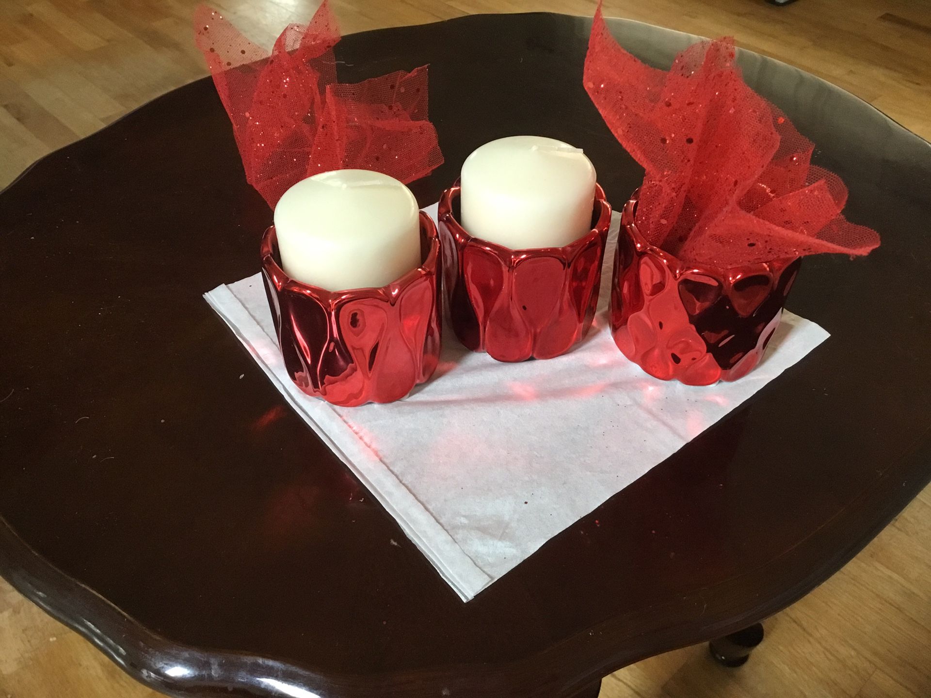 Candle holders with candles