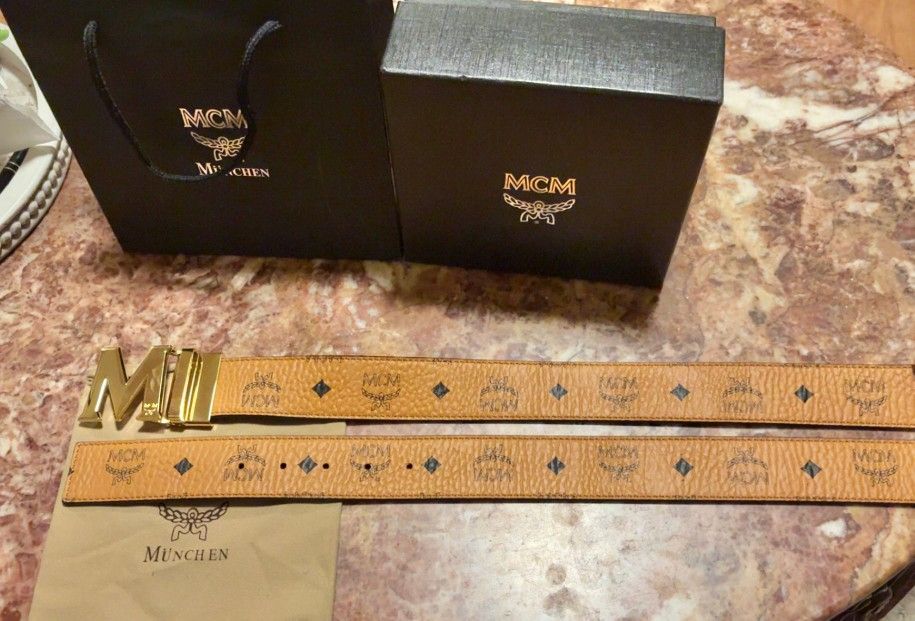 M brown Monogram Reverse Belt