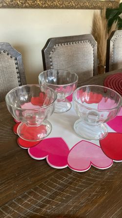 Vintage Glass  Ice Cream Cups 