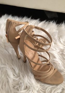 Nude strap heels
