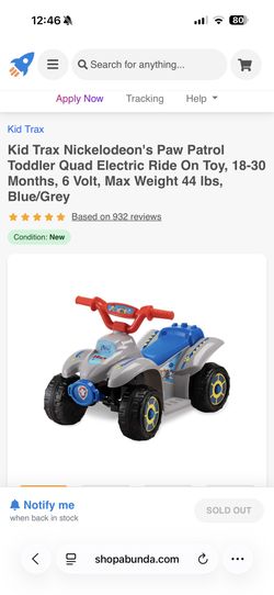 6V Paw Patrol Quad