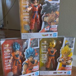 S.H.Figuarts 3 Pack Bundle Son Goku A Saiyan Raised On Earth, Super Saiyan God Son Goku, And Super Saiyan Son Goku Unopened & Still Factory Sealed 