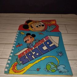 Vintage Rare Walt Disney Wipe-Off Book Mickey Mouse In Space New Still Wrapped