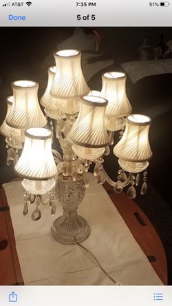 Beautiful Candelabra Lead Crystal Table Lamp