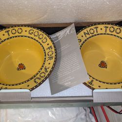 Ceramic Dog Bowl Set W/Stand 