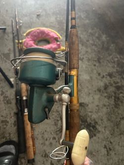 RARE, VINTAGE - PENN Spinfisher 710 Greenie Spinning Reel & Rod • Made In USA !