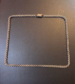 Taxco *Rolo* Round Double Link 23" Chain Necklace 925 Sterling Silver