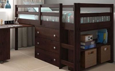 Loft bed with mattress