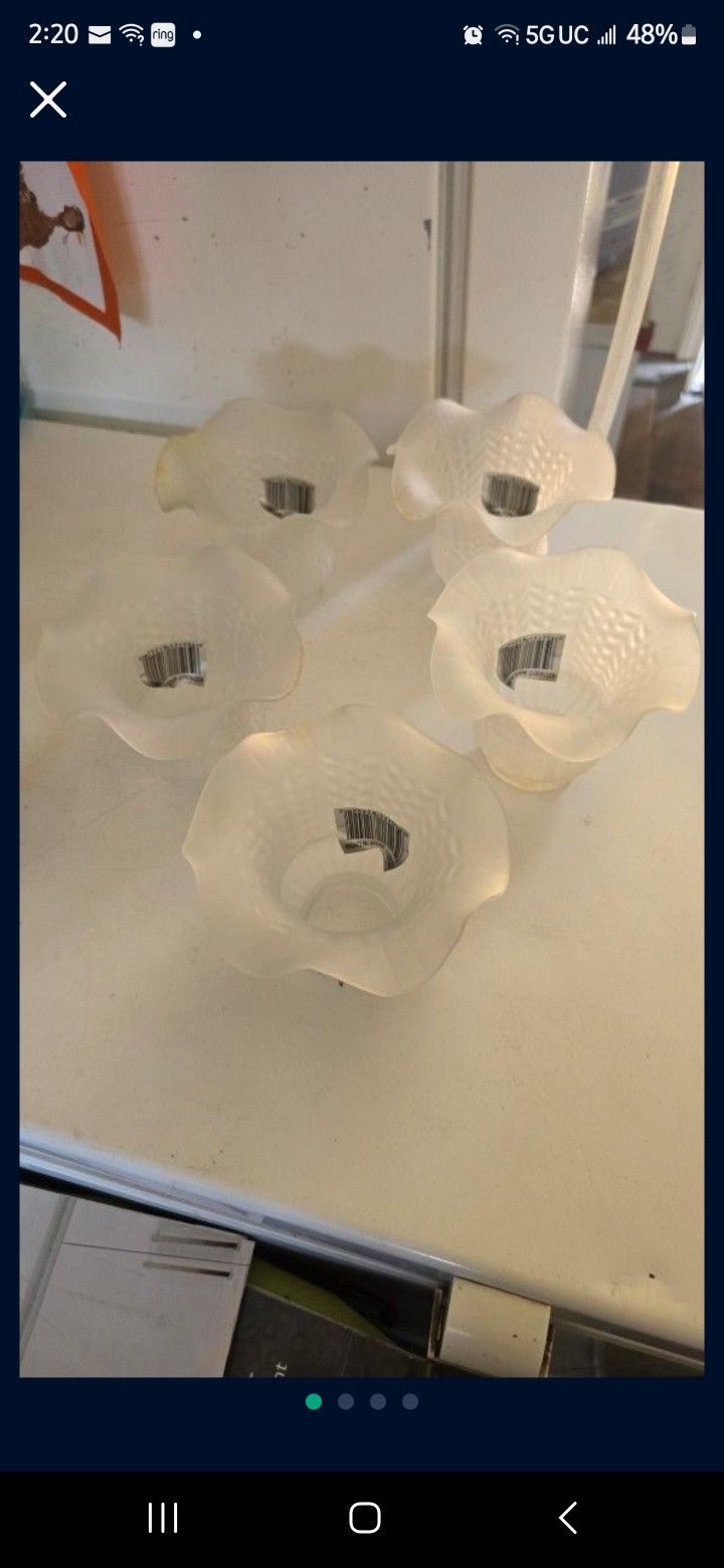 Glass Ceiling Lamp Shade Flower Shaped Light Cover.