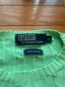 Polo Ralph Lauren Cable Knit Sweater Green Size Medium