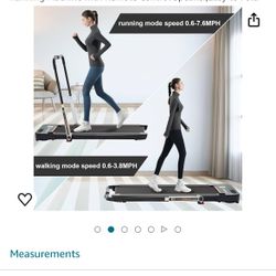 Under Desk Treadmill, 2 in 1 Folding Treadmills for Home Portable Compact