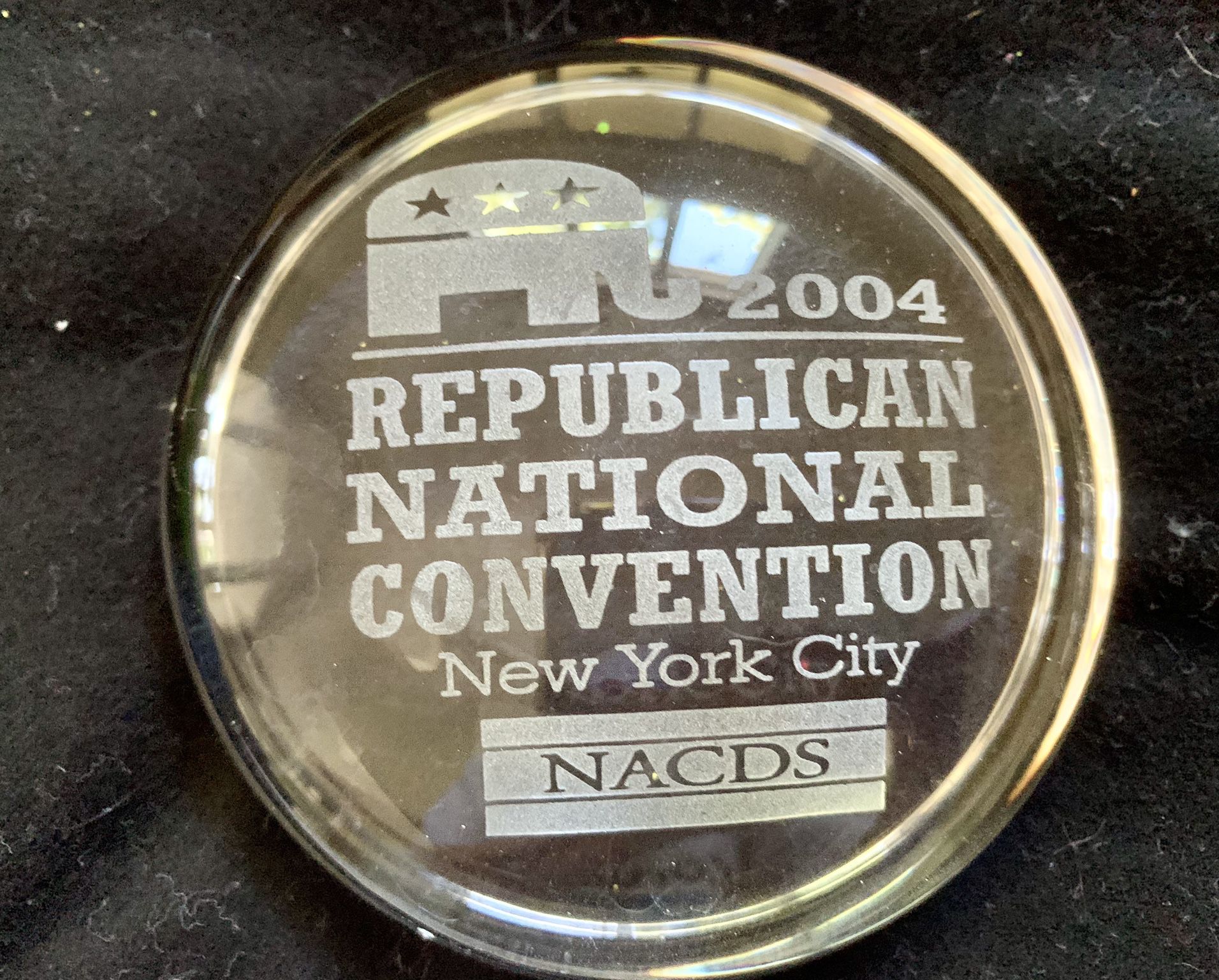 Political Glass Paperweight Republican National Convention 2004 New York City
