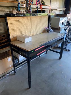 PowerStop Workbench with Pegboard Back Panel