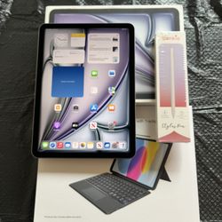 Apple IPad Air 11” ( M2 chip / 2024 Model) 128GB  with pen, keyboard case & Accessories 