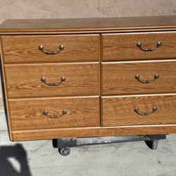 MCM 6 Drawer vintage wood style dresser