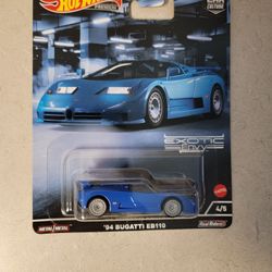  Hot Wheels-'94 Bugatti EB10 blue exotic envy 