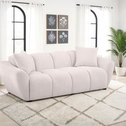 **NEW SALE** Chenille Upholstered Splayed Arm Sofa Greige! 