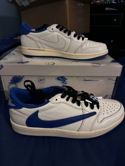 Jordan 1 Low Fragment X Travis Scott Sail Military Blue