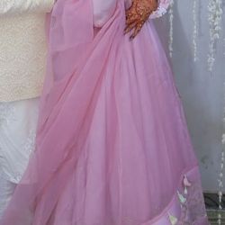 Pink Indian , Pakistani,full log Maxi 3pc dress, party wear