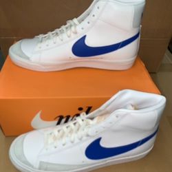 Brand new men's Nike Blazer '77 Vintage Mid White Game Royal shoes size 9.5,10.5,11 and 12 available 
