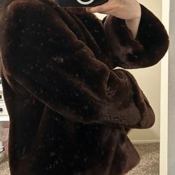 Brown fur coat 