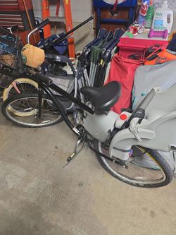 Beach cruiser with wagon and kid carrier