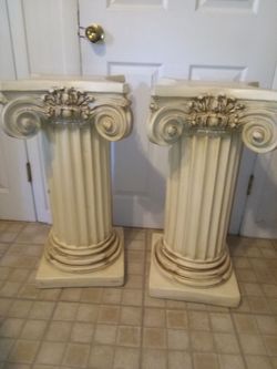 Neoclassical - Style Fluted Column Pedestals 29"H x 13"W 30lbs Each