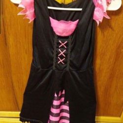 Witch black and pink Holloween Costume Child Medium 7-8 Witch Pink Sb1