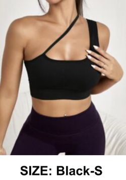 One Shoulder Crop Sports Bra
