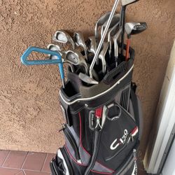 Ping Zing(3-9,W,S,L:10 Complete Set With #2ping Eye)and Ping Answer 4 Putter With Callaway Driver And Wood And Golf Swing Exercise (Sun Mountain Cart 