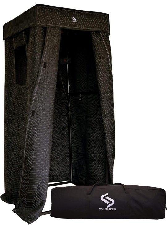Recording booth, portable vocal booth for home studio, studio setup with sound dampening blankets