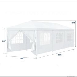 New Other Hoteel 10’ x 30’ White Party Tent Canopy With 8 Removable Walls